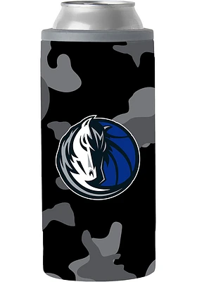 Logo Brands Dallas Mavericks 12oz Black Camo Slim Can Stainless Steel Coolie