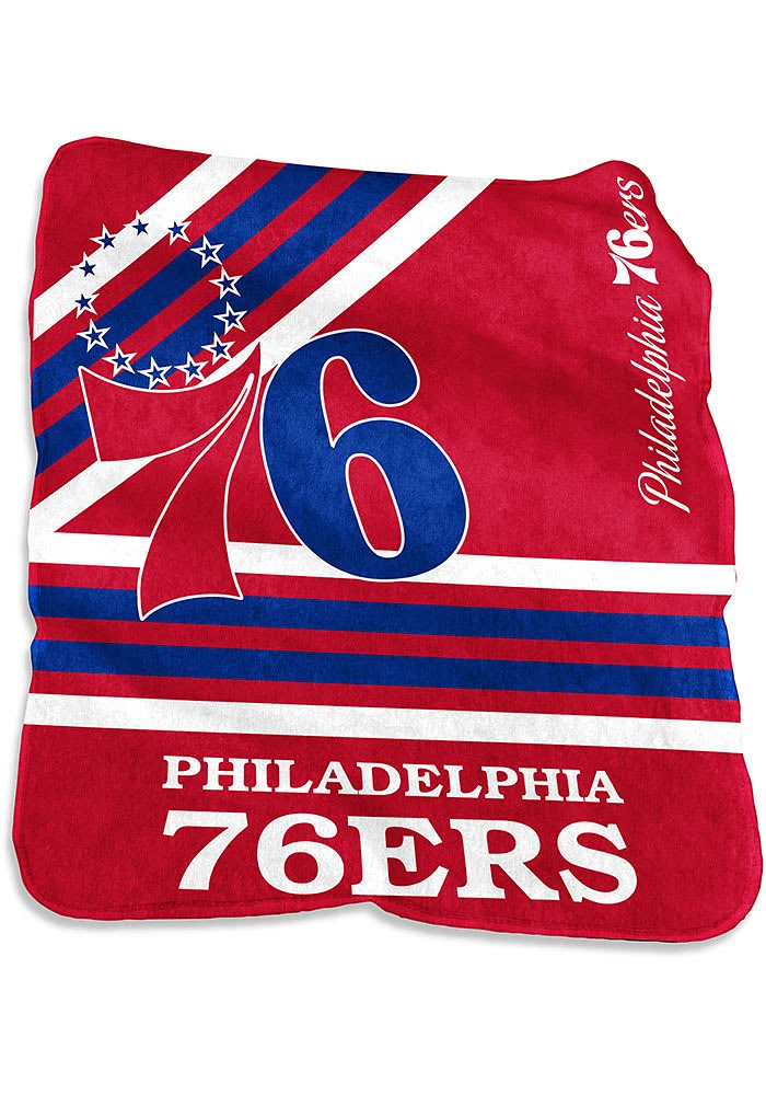 Philadelphia 76ers Raschel Logo Raschel Throw Blanket - Red