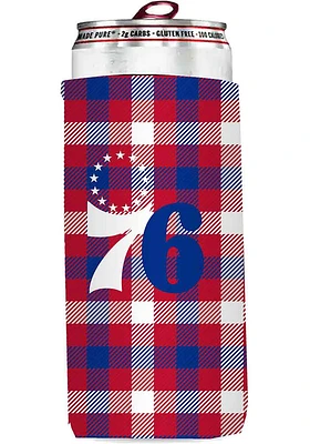 Logo Brands Philadelphia 76ers Plaid Slim Can Coolie