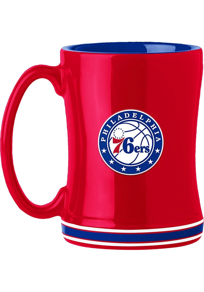 Philadelphia 76ers 14oz Relief Ceramic Mug - Red