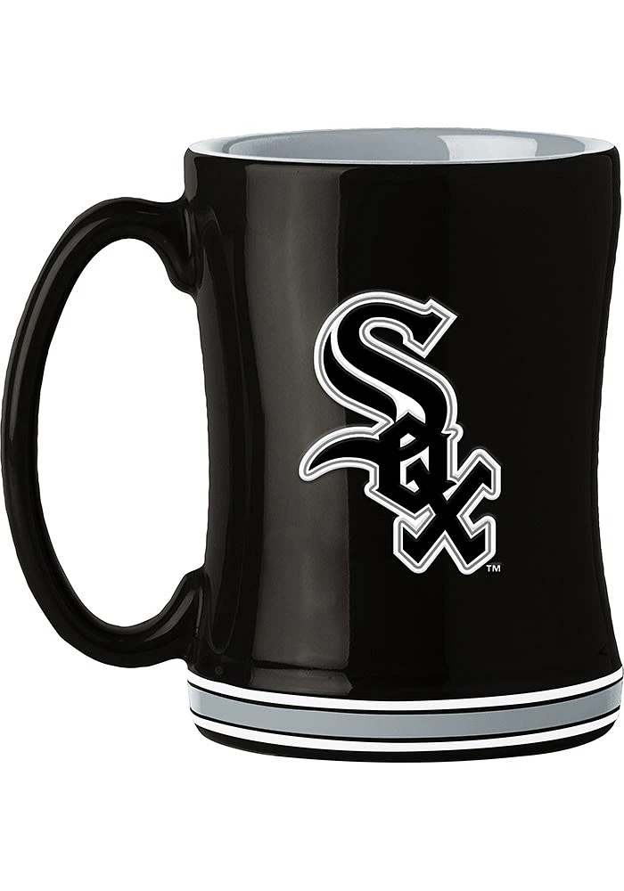 Chicago White Sox 14oz Relief Ceramic Mug - Black