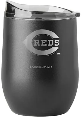 Cincinnati Reds 16 oz Etch Powder Coat Curved Stainless Steel Stemless