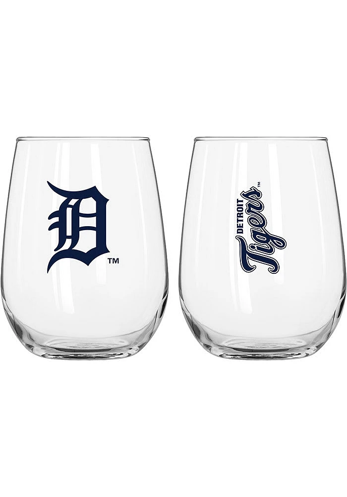 Detroit Tigers 16oz Gameday Stemless Wine Glass - Blue