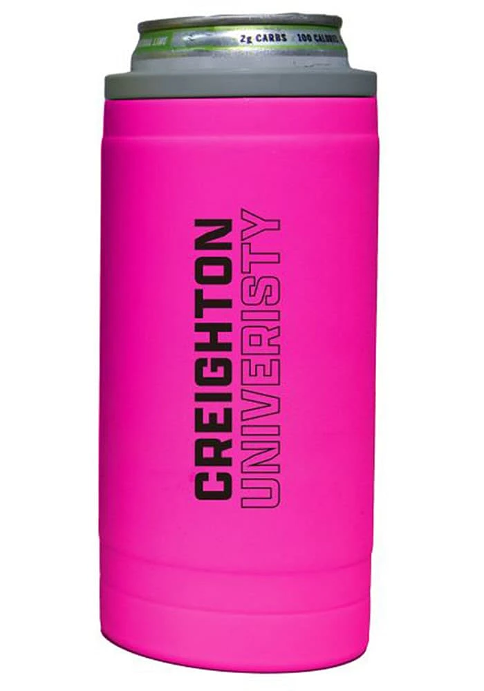 Logo Brands Creighton Bluejays 12oz Electric Stacked Slim Stainless Steel Coolie