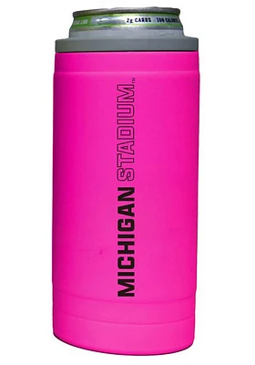 Logo Brands Michigan Wolverines 12oz Electric Stacked Slim Stainless Steel Coolie
