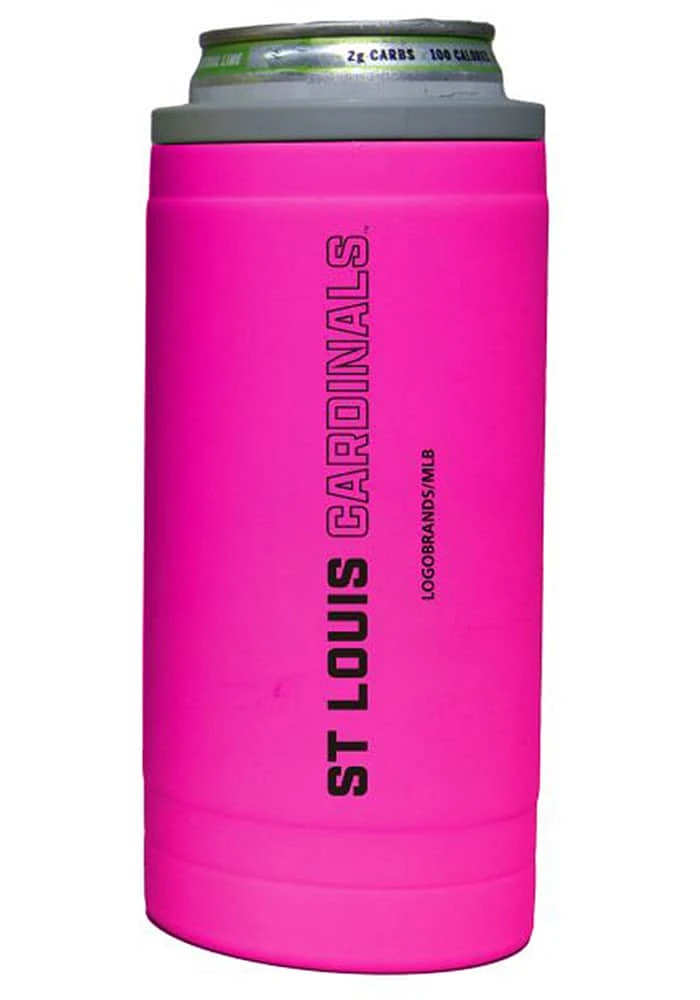 Logo Brands St Louis Cardinals 12oz Electric Stacked Slim Stainless Steel Coolie
