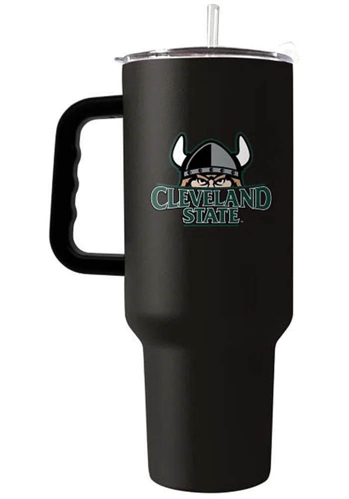 Logo Brands Cleveland State Vikings 40oz Flipside Stainless Steel Tumbler - Green
