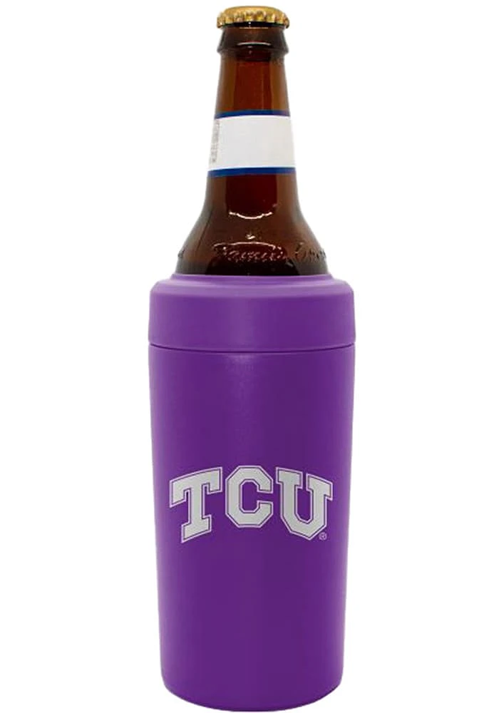 Logo Brands TCU Horned Frogs Flipside Frost Buddy Stainless Steel Coolie