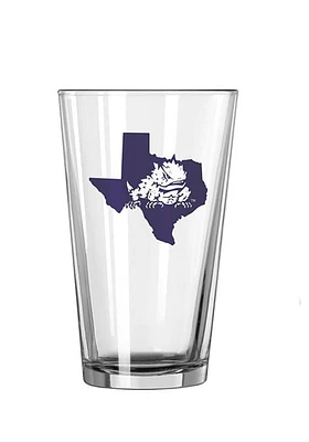 TCU Horned Frogs Mascot State Shape Pint Glass
