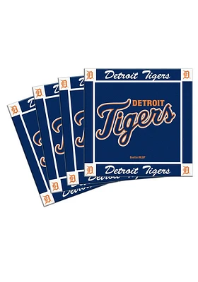 Detroit Tigers Clamshell Ceramic 4pk Coaster - Navy Blue