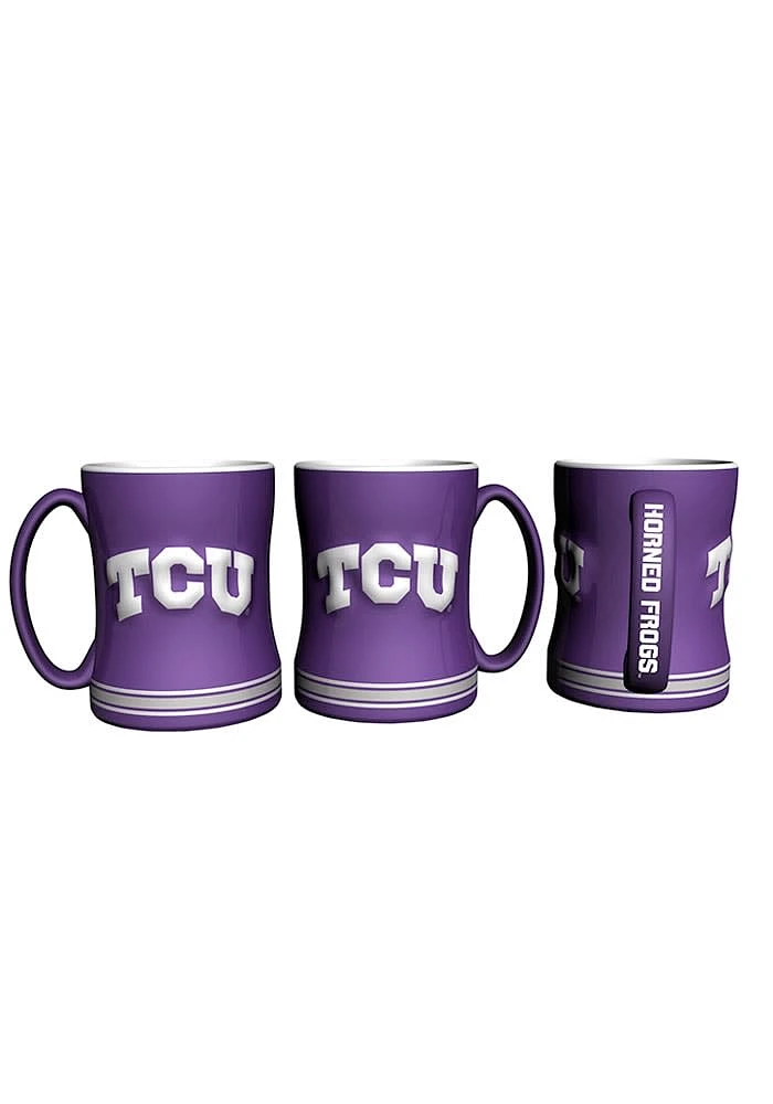 TCU Horned Frogs Sculpted Ceramic Mug - Purple