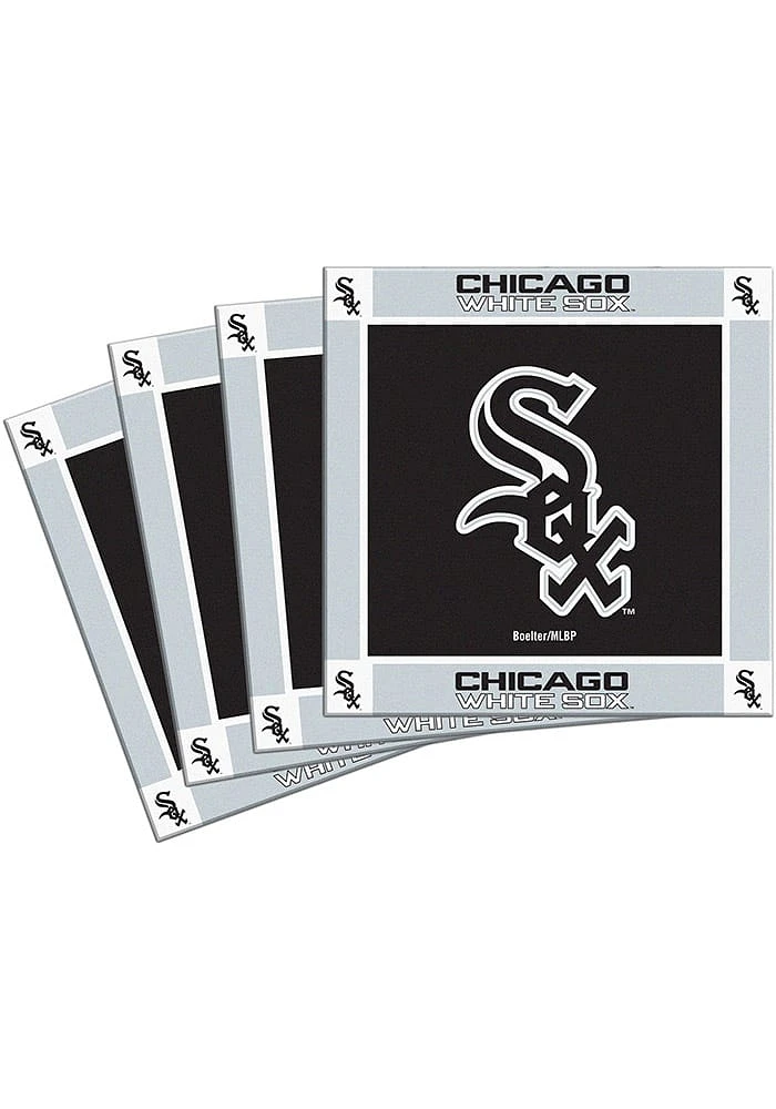 Chicago White Sox 4 Pack Ceramic Coaster - Black