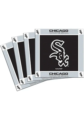 Chicago White Sox 4 Pack Ceramic Coaster - Black