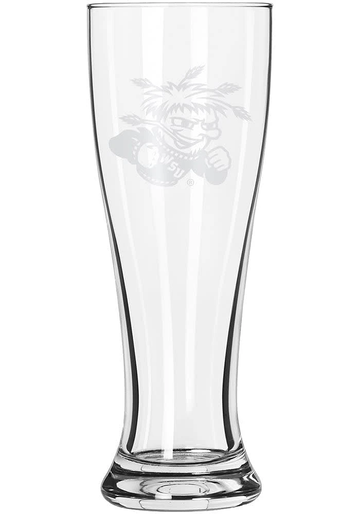 Wichita State Shockers Satin Etch Pilsner Glass - Black