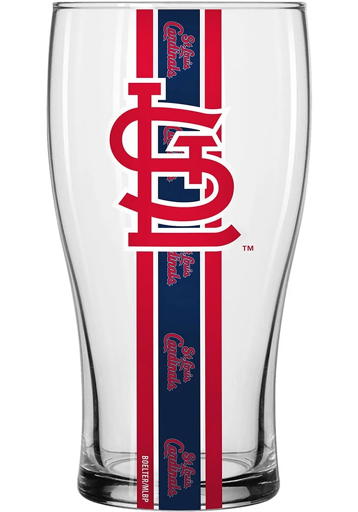 St Louis Cardinals 20oz Striped Pub Pint Glass - White