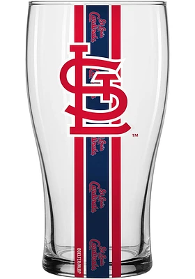 St Louis Cardinals 20oz Striped Pub Pint Glass - White