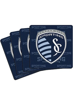 Logo Brands Sporting Kansas City 4 Pk Car Coaster - White