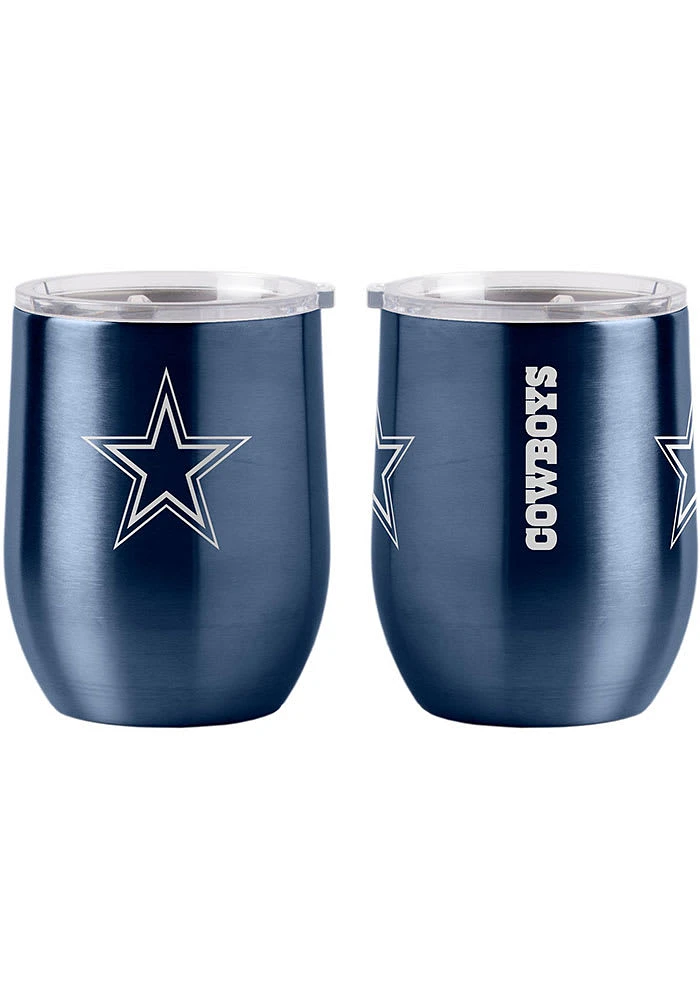 Dallas Cowboys 16oz Curved Ultra Stemless Wine Stainless Steel Stemless - Navy Blue