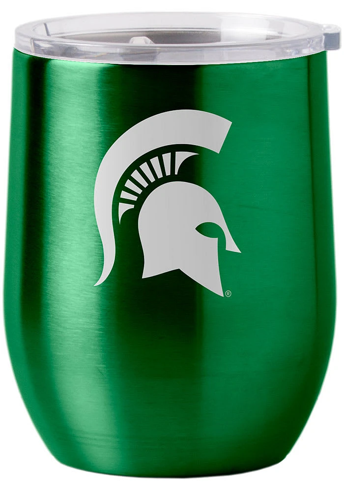 Michigan State Spartans 16oz Curved Ultra Wine Stainless Steel Stemless - Green