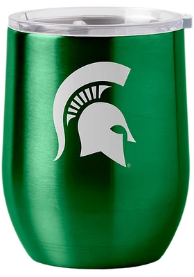 Michigan State Spartans 16oz Curved Ultra Wine Stainless Steel Stemless - Green
