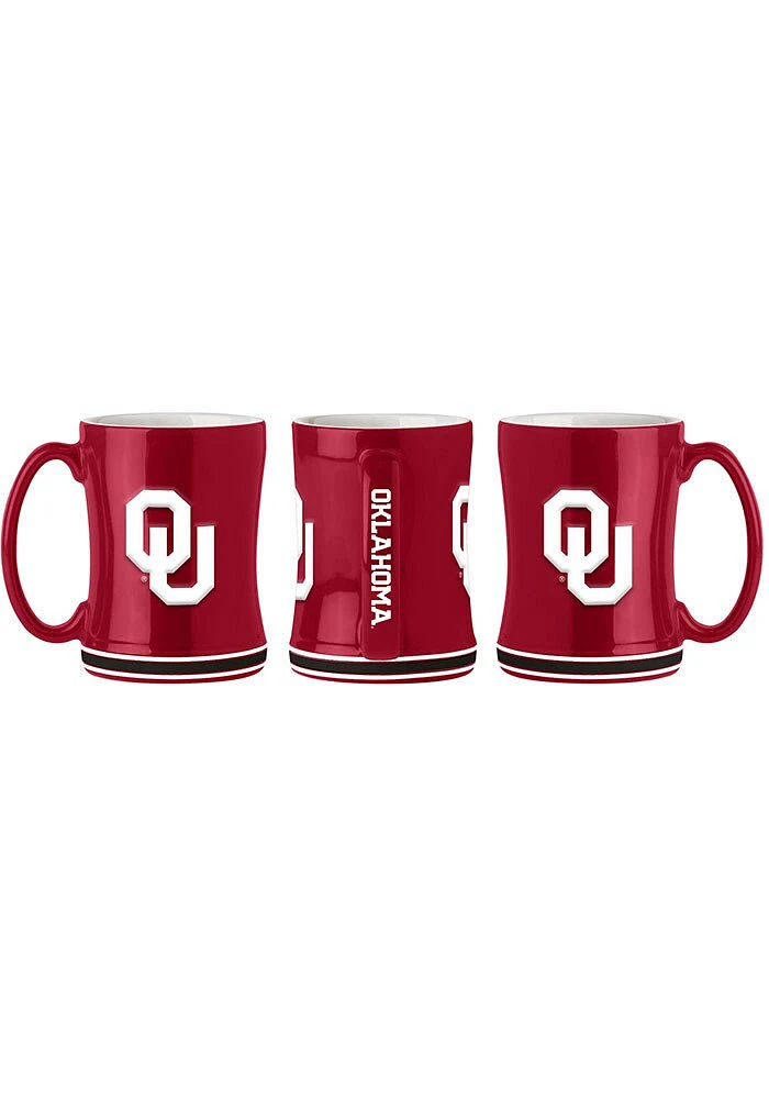 Oklahoma Sooners 14 oz Relief Ceramic Mug - Maroon