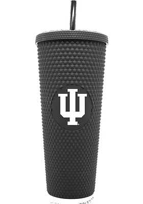 Indiana Hoosiers 24oz Black Studded Straw Tumbler