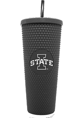 Iowa State Cyclones 24oz Black Studded Straw Tumbler