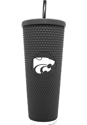 K-State Wildcats 24oz Black Studded Straw Tumbler