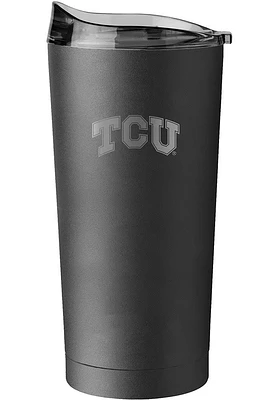 Logo Brands TCU Horned Frogs 20oz Black Powder Coat Stainless Steel Tumbler - Black