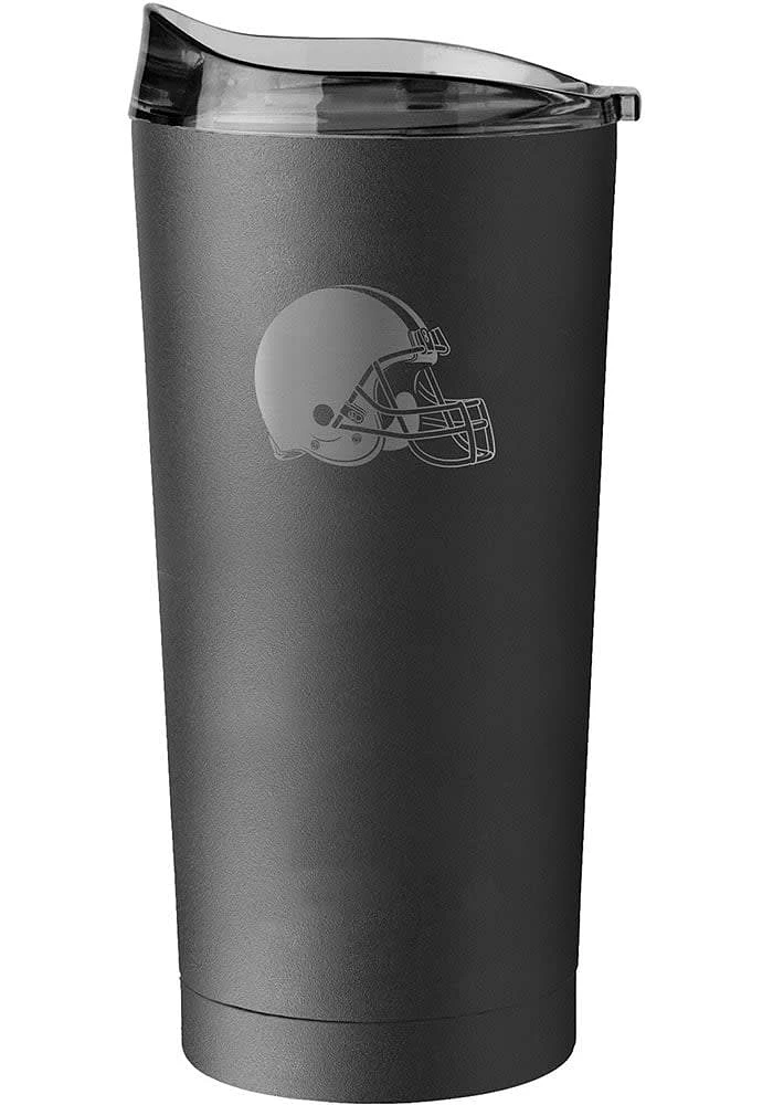 Logo Brands Cleveland Browns 20oz Black Powder Coat Stainless Steel Tumbler - Black
