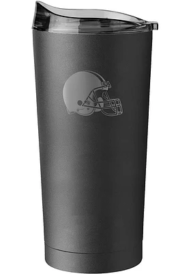 Logo Brands Cleveland Browns 20oz Black Powder Coat Stainless Steel Tumbler - Black