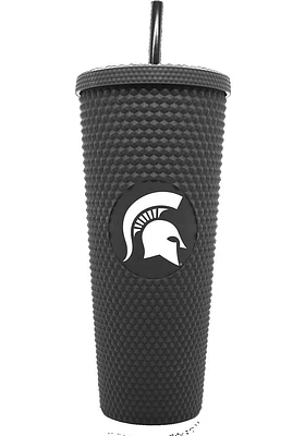 Michigan State Spartans 24oz Black Studded Straw Tumbler