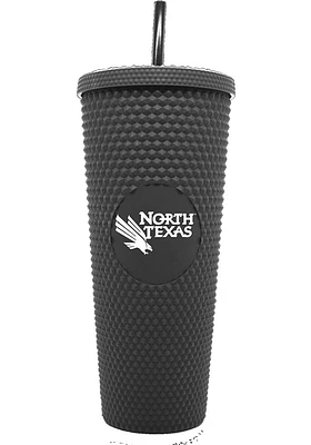 North Texas Mean Green 24oz Black Studded Straw Tumbler
