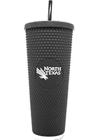 North Texas Mean Green 24oz Black Studded Straw Tumbler
