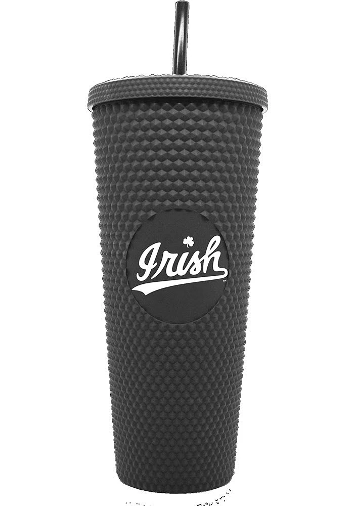 Notre Dame Fighting Irish 24oz Black Studded Straw Tumbler