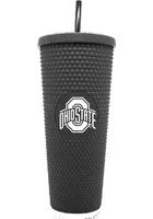 Ohio State Buckeyes 24oz Black Studded Straw Tumbler