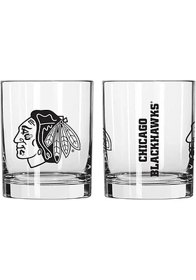 Chicago Blackhawks 14 OZ Gameday Rock Glass - Black