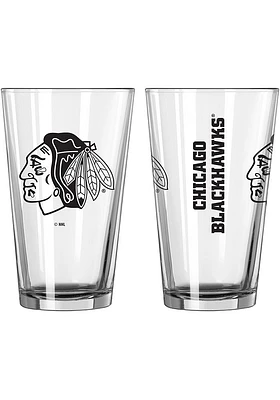 Chicago Blackhawks 16 OZ Gameday Pint Glass - Black