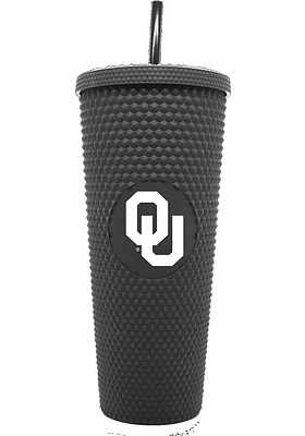 Oklahoma Sooners 24oz Black Studded Straw Tumbler
