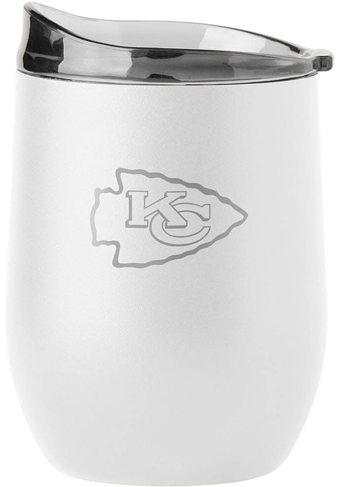 Kansas City Chiefs 16 OZ Curved Ultra Stainless Steel Stemless - White