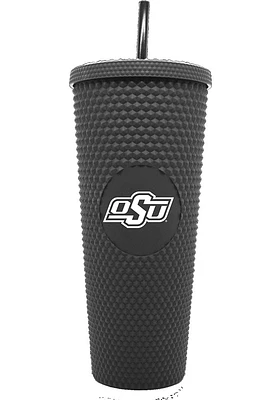 Oklahoma State Cowboys 24oz Black Studded Straw Tumbler