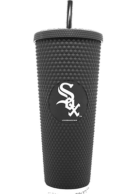 Chicago White Sox 24oz Black Studded Straw Tumbler