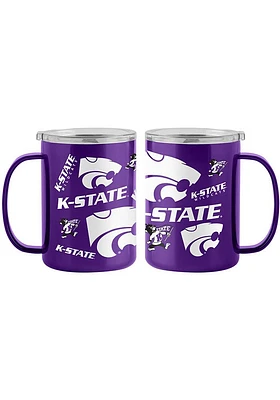 Logo Brands K-State Wildcats 15oz Sticker Ultra Stainless Steel Tumbler - Purple