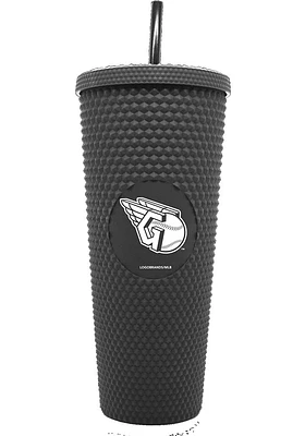 Cleveland Guardians 24oz Black Studded Straw Tumbler