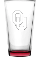 Oklahoma Sooners 16oz Embossed Pint Glass - White