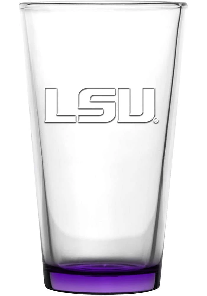 LSU Tigers 16oz Embossed Pint Glass - White