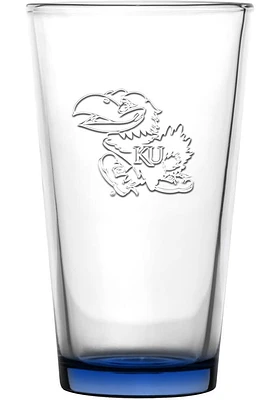 Kansas Jayhawks 16oz Embossed Pint Glass - White