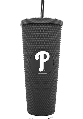 Philadelphia Phillies 24oz Black Studded Straw Tumbler
