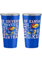 Logo Brands Kansas Jayhawks 16oz Spirit Ultra Stainless Steel Tumbler - Blue