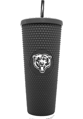 Chicago Bears 24oz Black Studded Straw Tumbler